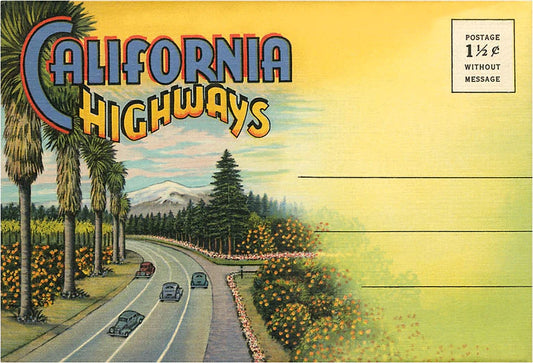 California Highways - Vintage Image, Postcard