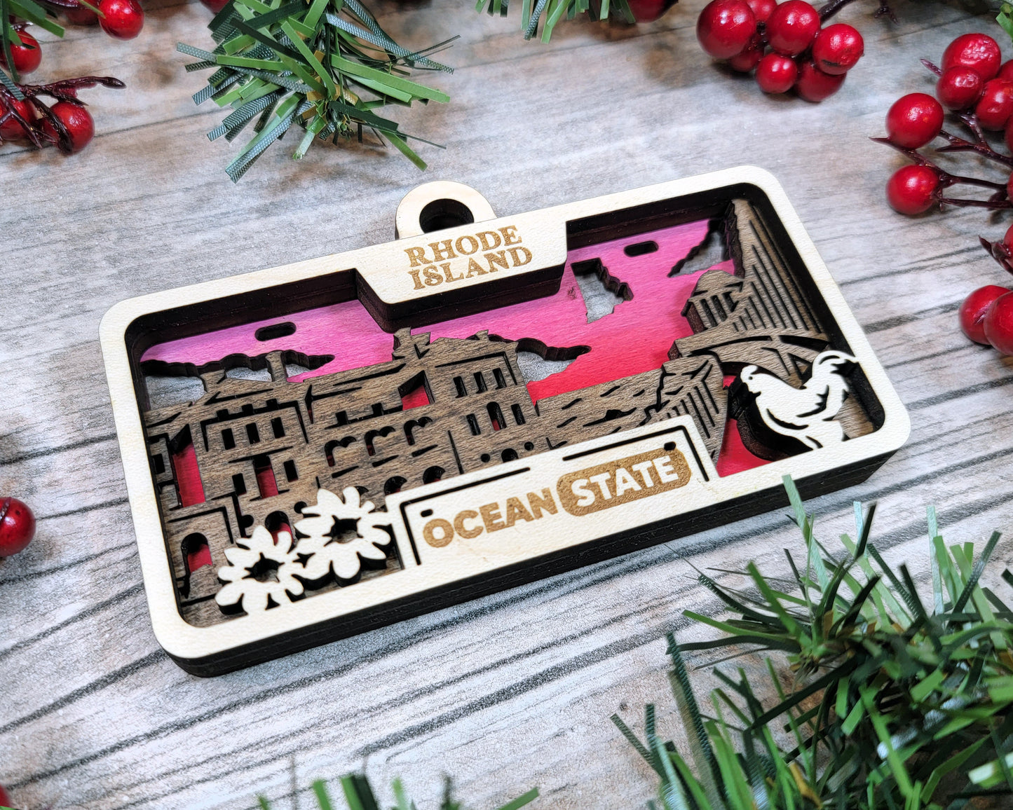 Customizable Rhode Island Ornament