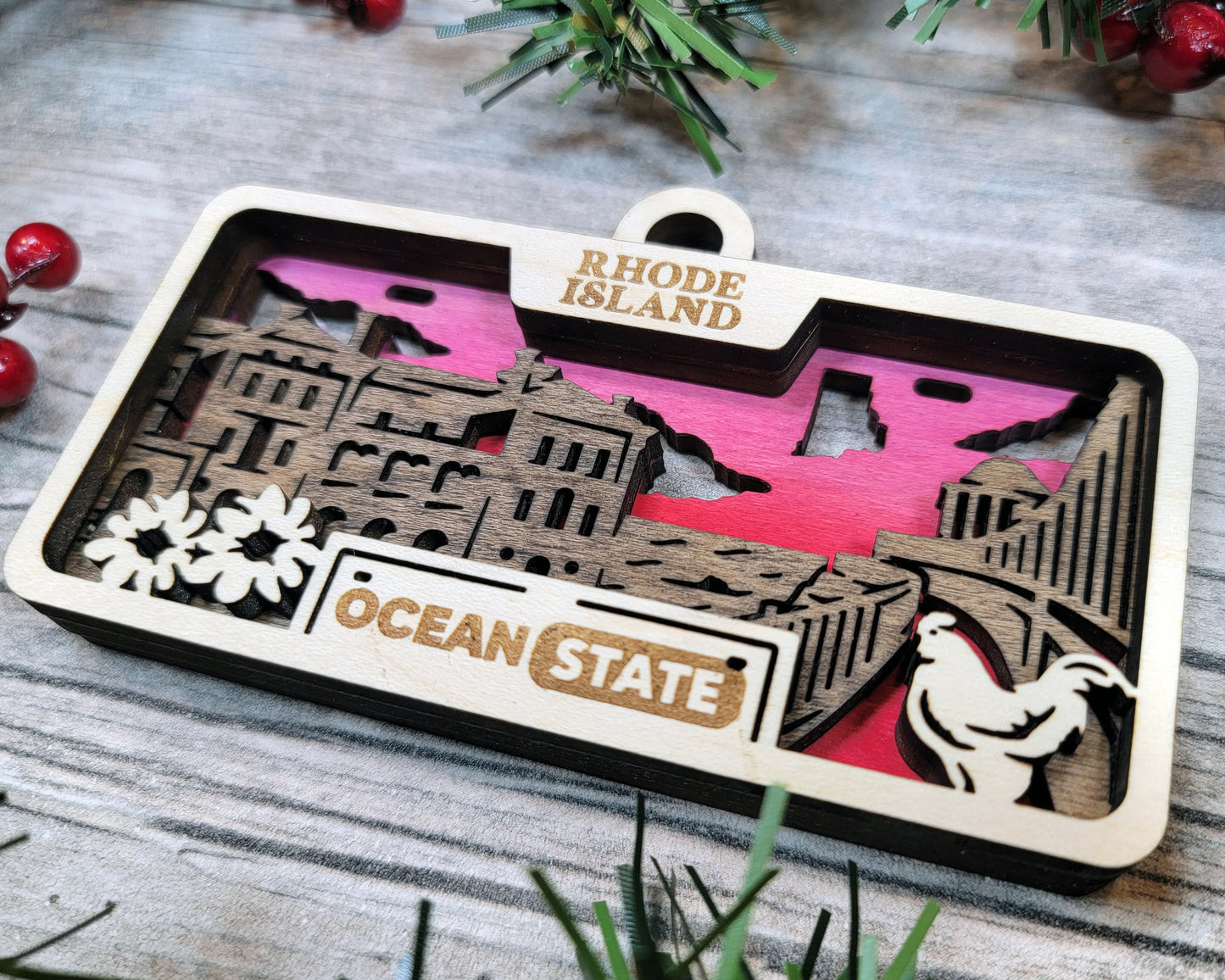 Customizable Rhode Island Ornament