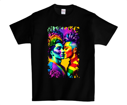 Pride Color Splash Crew Neck T-Shirt, Black