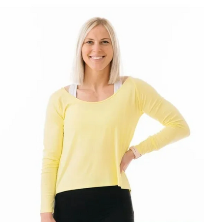 Zyia Active ~  Yellow Namaste long Sleeve T