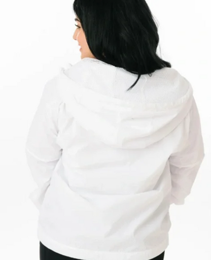 Zyia Active ~ White Mesh lined Jacket Hoodie