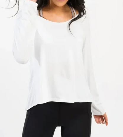 Zyia Active ~  White Namaste long Sleeve T