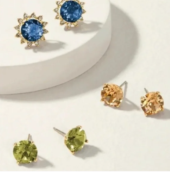 Halo Stud Set ~ Gold/Navy Multicolor by Stella & Dot