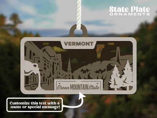Customizable Vermont Ornament