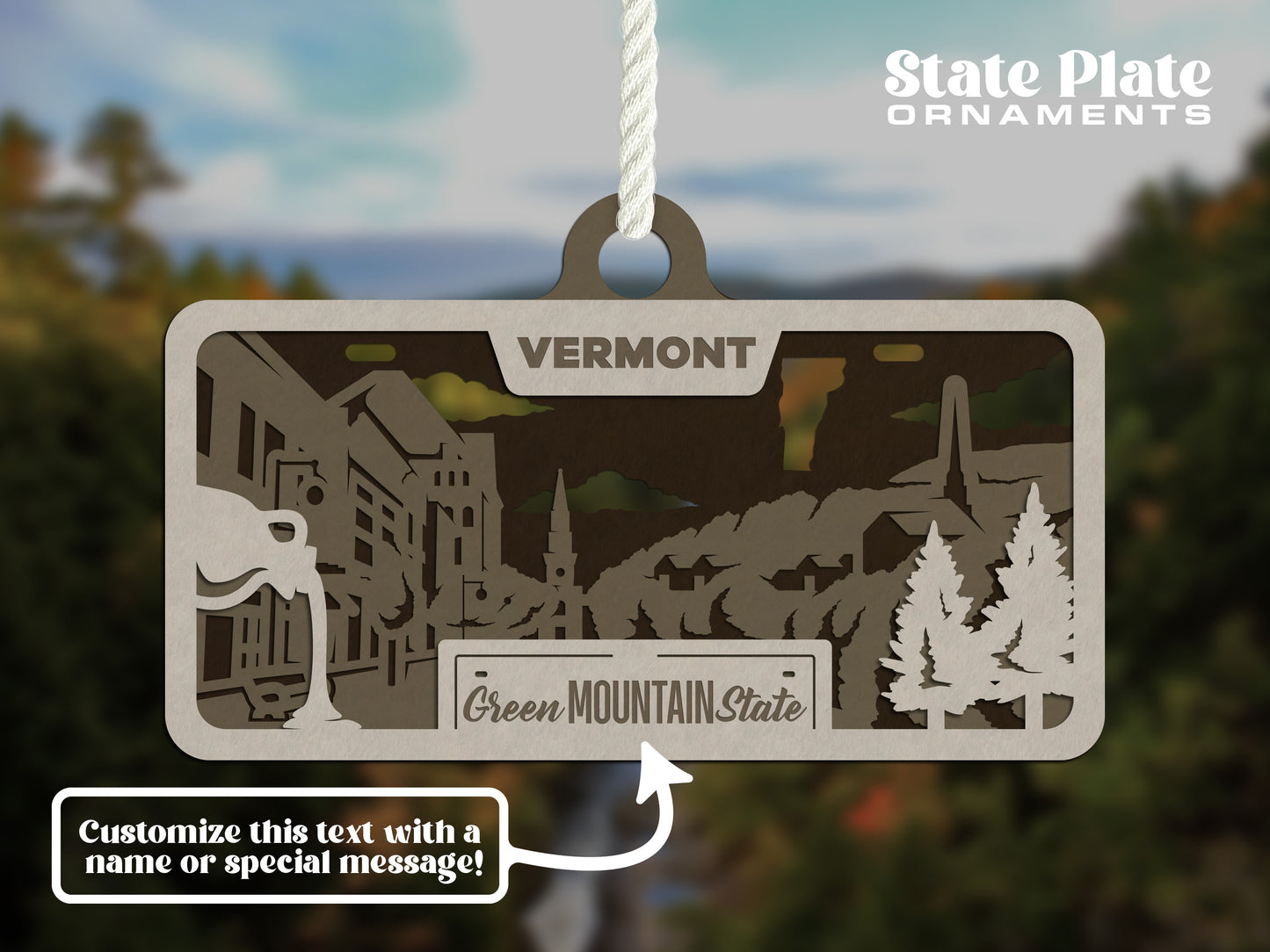 Customizable Vermont Ornament