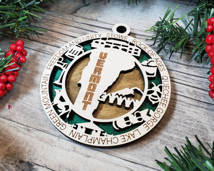 Vermont Ornament – Laser Cut Vermont State Christmas Ornament, Handmade VT Gift, Vermont Decor, Holiday Keepsake, Personalized State Present