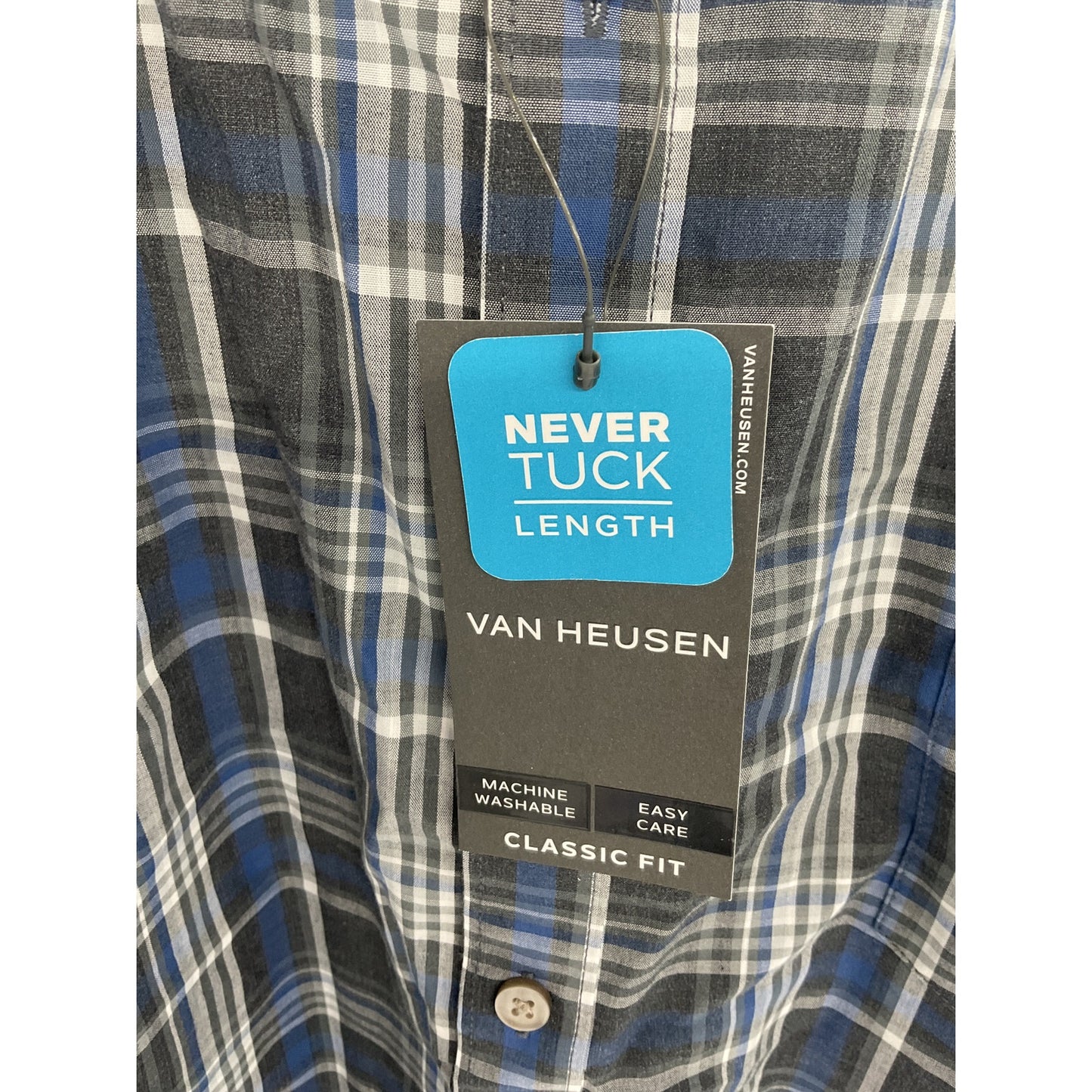 Van Heusen Never Tuck Slim Fit Long-Sleeve Button-Up Shirt XXXL