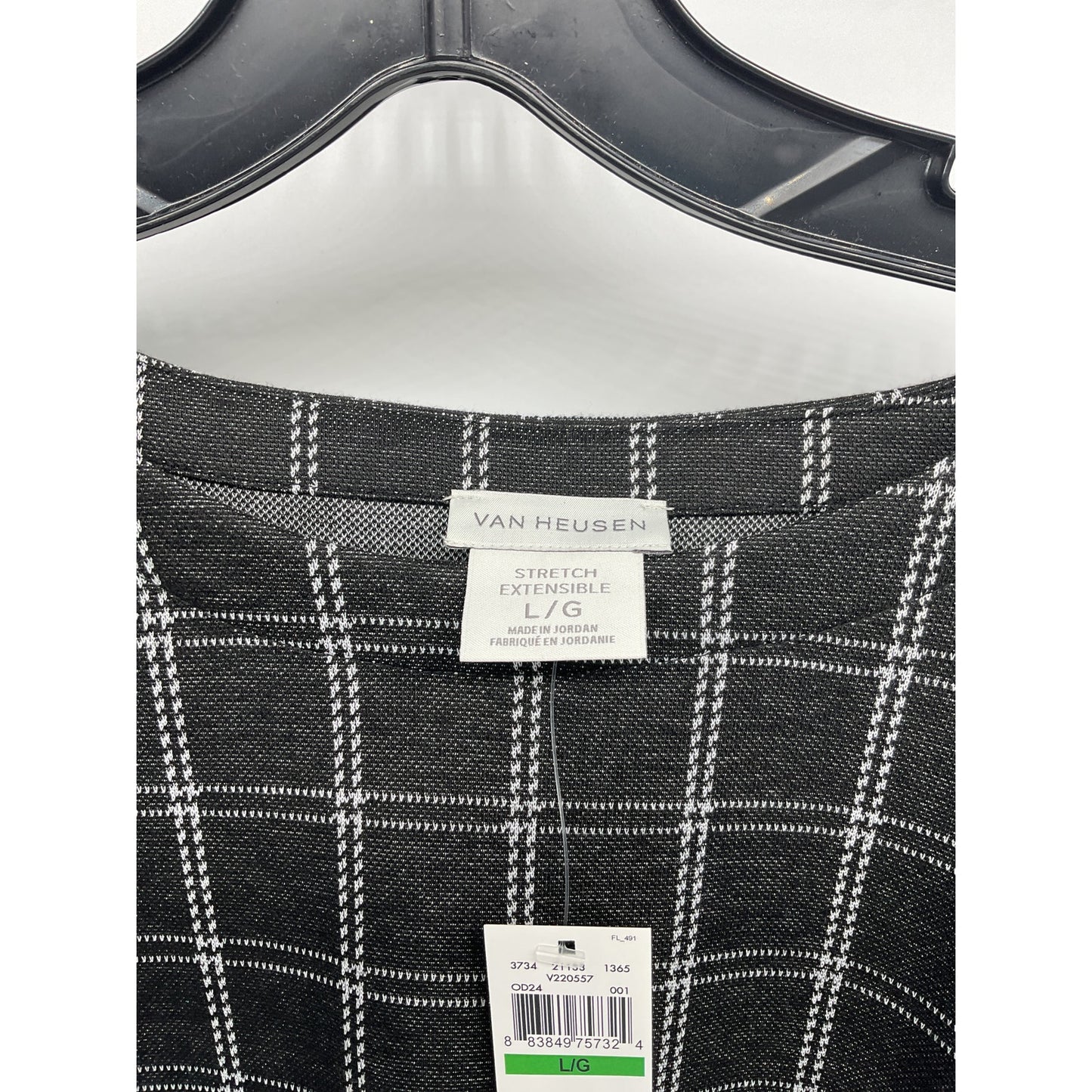 Van Heusen Women’s Plaid Stretch Top – L