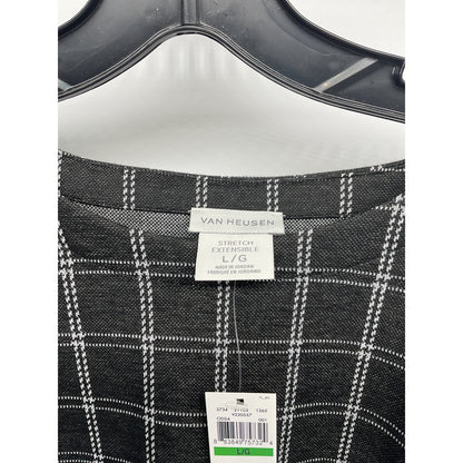 Van Heusen Women’s Plaid Stretch Top – L