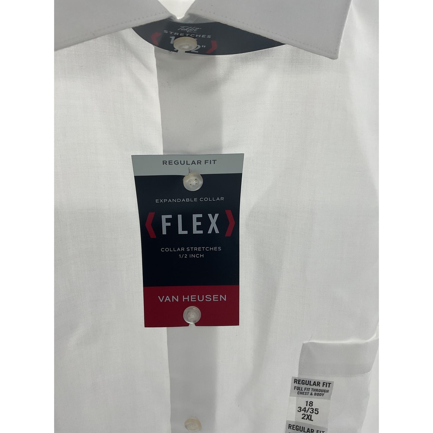 Van Heusen Men’s White FLEX Dress Shirt 2XL