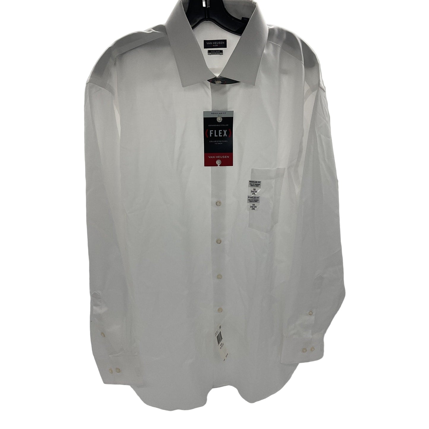 Van Heusen Men’s White FLEX Dress Shirt 2XL
