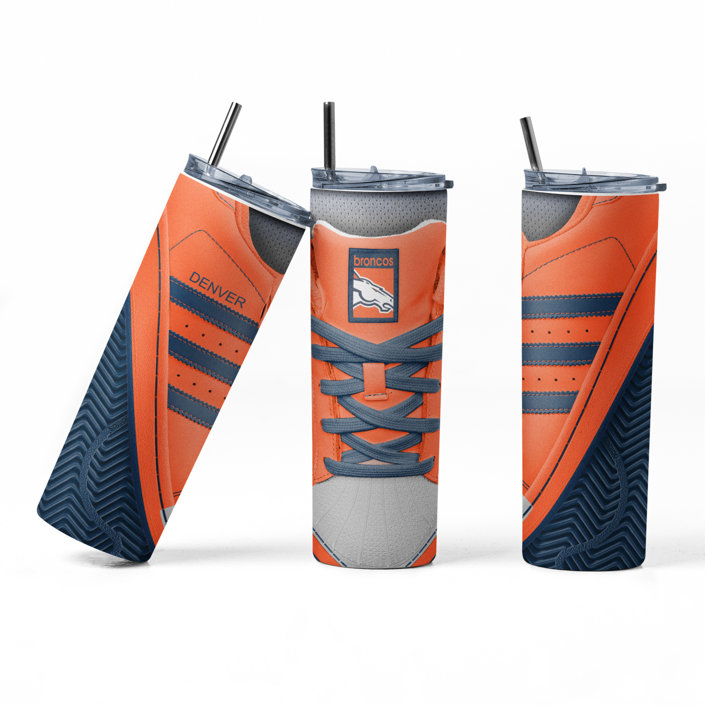 20oz Tumbler ~ Broncos Adidas Shell Toe Shoe