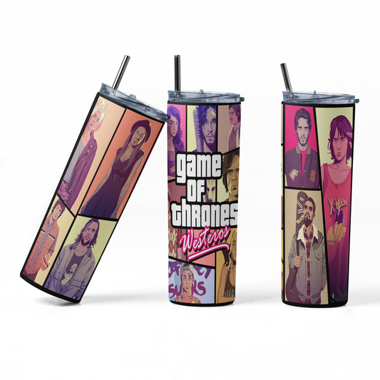 Game of Thrones GTA5 Style 20oz Tumbler With Metal Straw