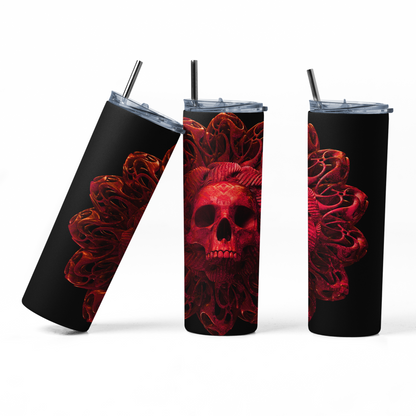 Red Skull Digital Art 20 Oz Skinny Tumbler