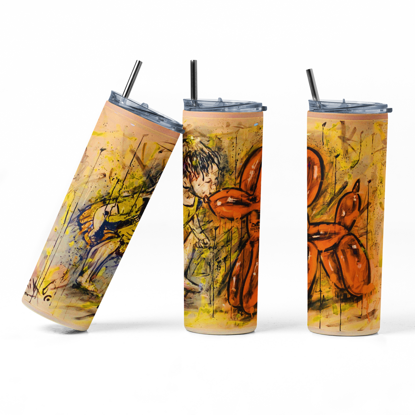 Hermes Child Kissing Balloon Animal 20 Oz. Skinny Tumbler