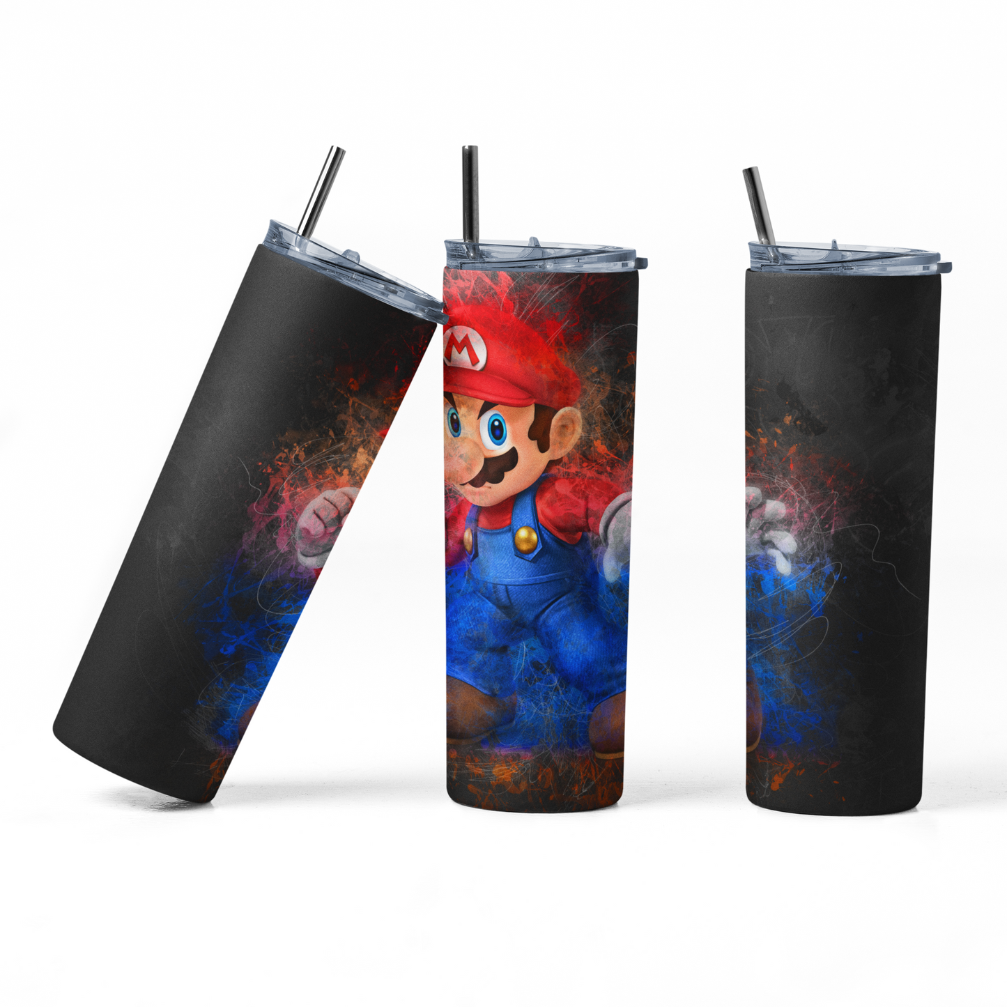 Mario Watercolor paint 20 Oz. Skinny Tumbler