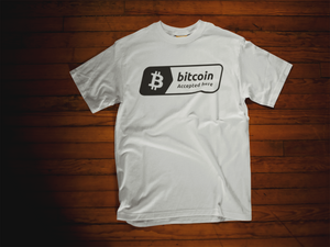 Bitcoin Accepted Here Black Crew Neck T-Shirt