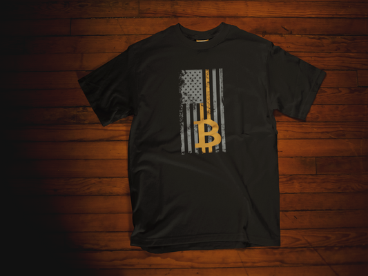 Bitcoin Flag Crew Neck T-Shirt