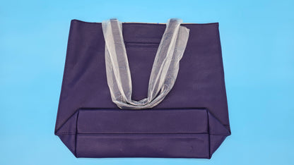 Thirty-One Around Town Tote – Posh Purple Pebble Faux Leather Shoulder Bag