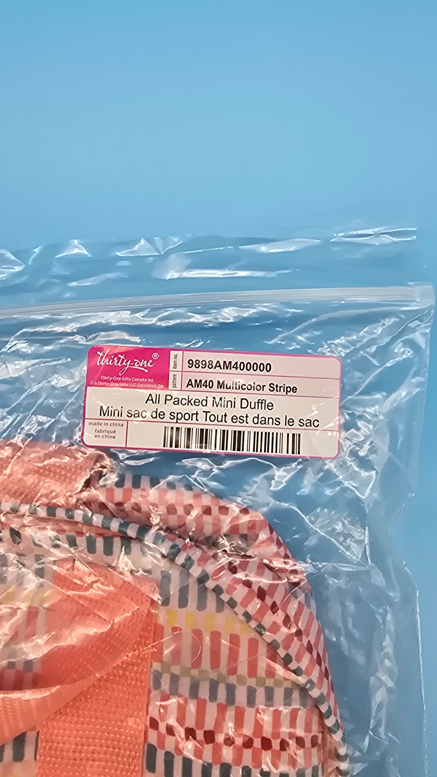 Thirty-One Gifts All Packed Mini Duffle *Multicolor Stripe*