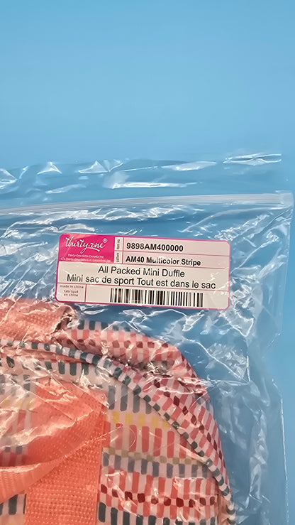 Thirty-One Gifts All Packed Mini Duffle *Multicolor Stripe*