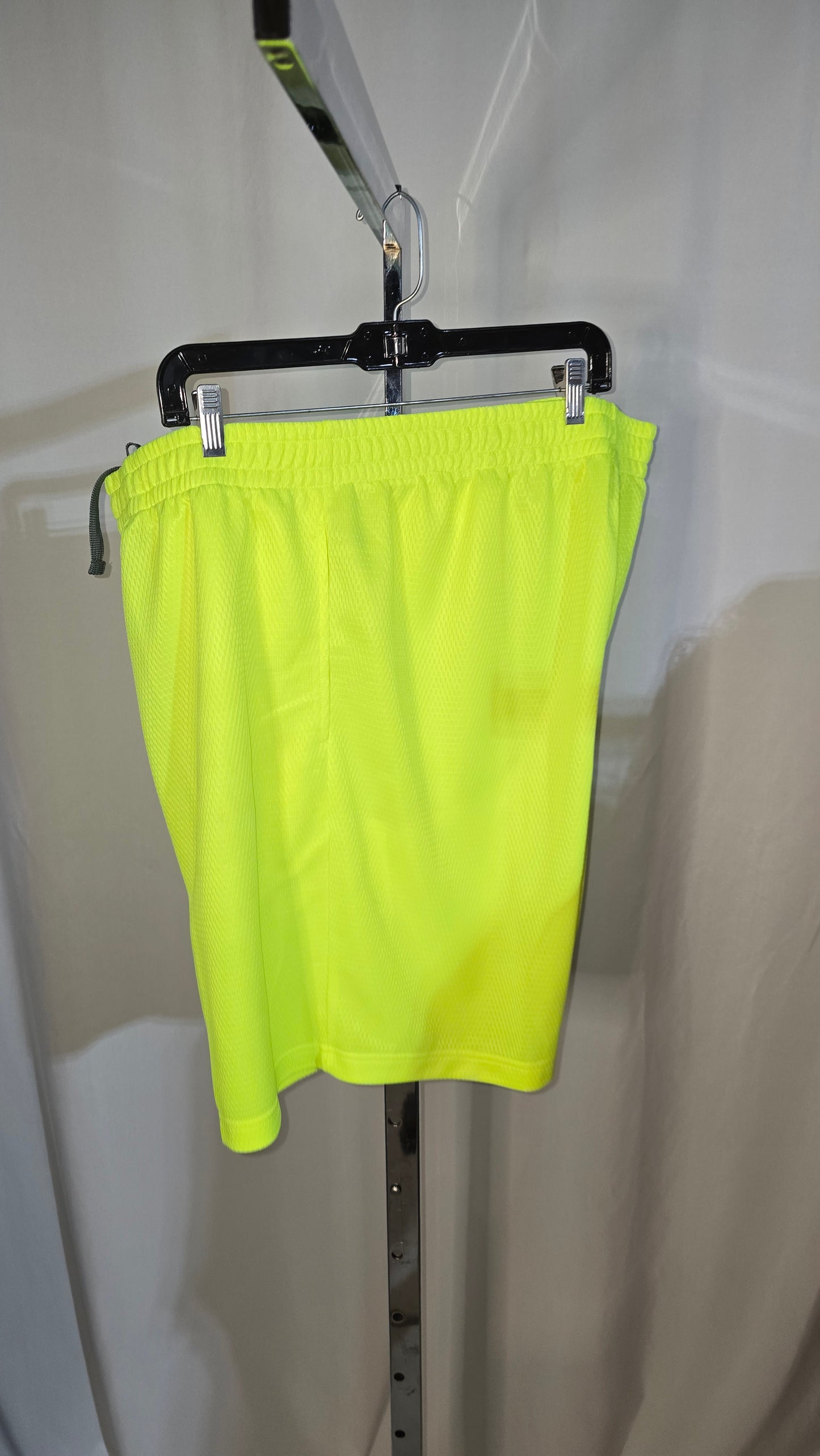 Athletic Works, Neon Yellow 100% polyester drawstring shorts, size XL (40-42) - NWOT