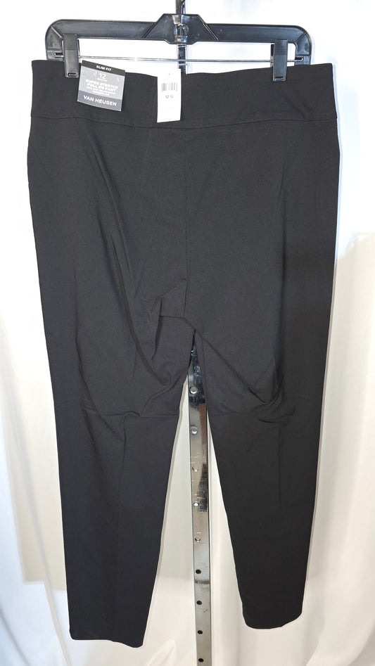 Van Heusen, Women's Slim Fit Super Stretch Pull-on Pant - Black - Size 12 regular - NWT