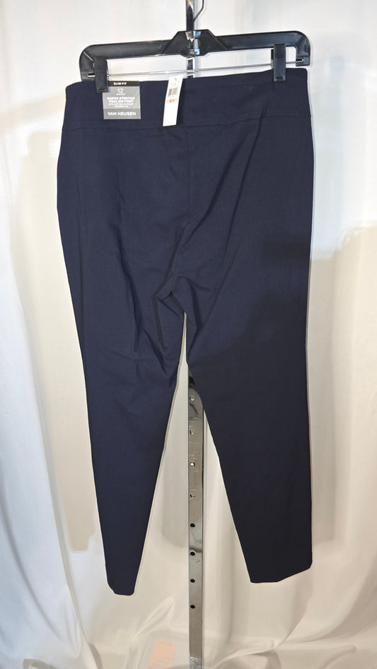 Van Heusen, Women's Slim Fit Super Stretch Pull-on Pant - Navy - Size 12 regular - NWT