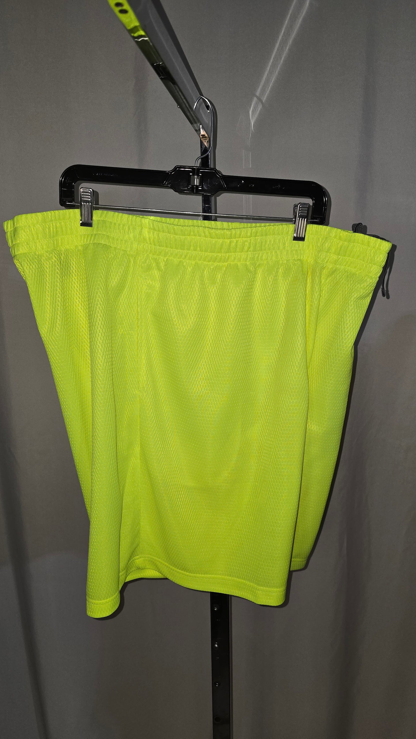 Athletic Works, Neon Yellow 100% polyester drawstring shorts, size XL (40-42) - NWOT