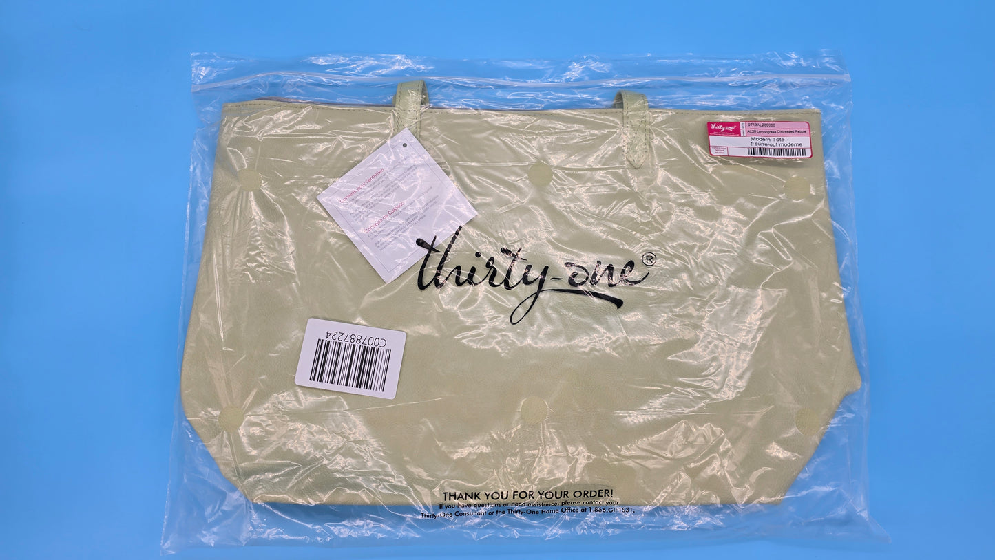 Thirty-One Gifts Modern Tote *Lemongrass Distressed Pebble*