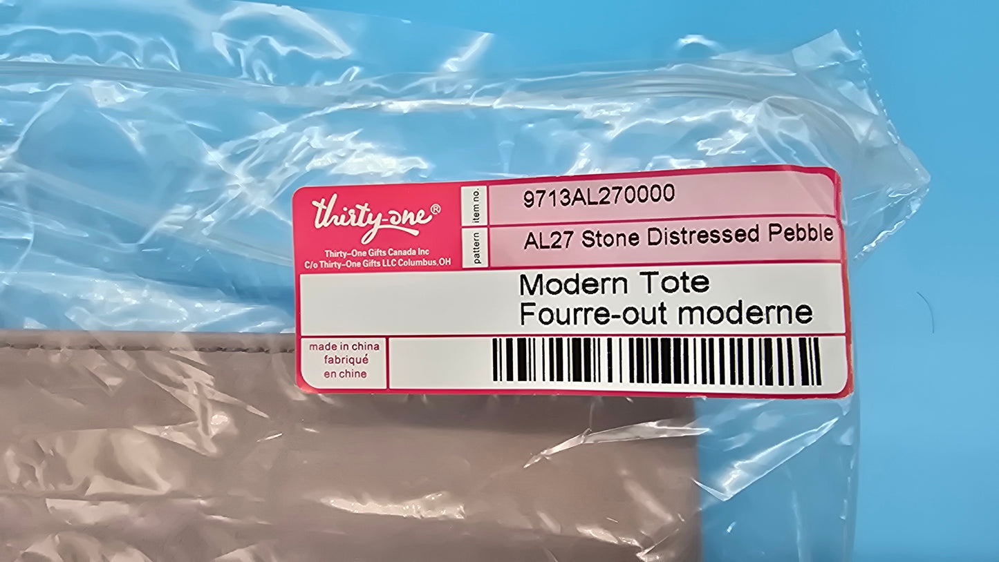 Thirty-One Gifts Modern Tote *Stone Distressed Pebble*