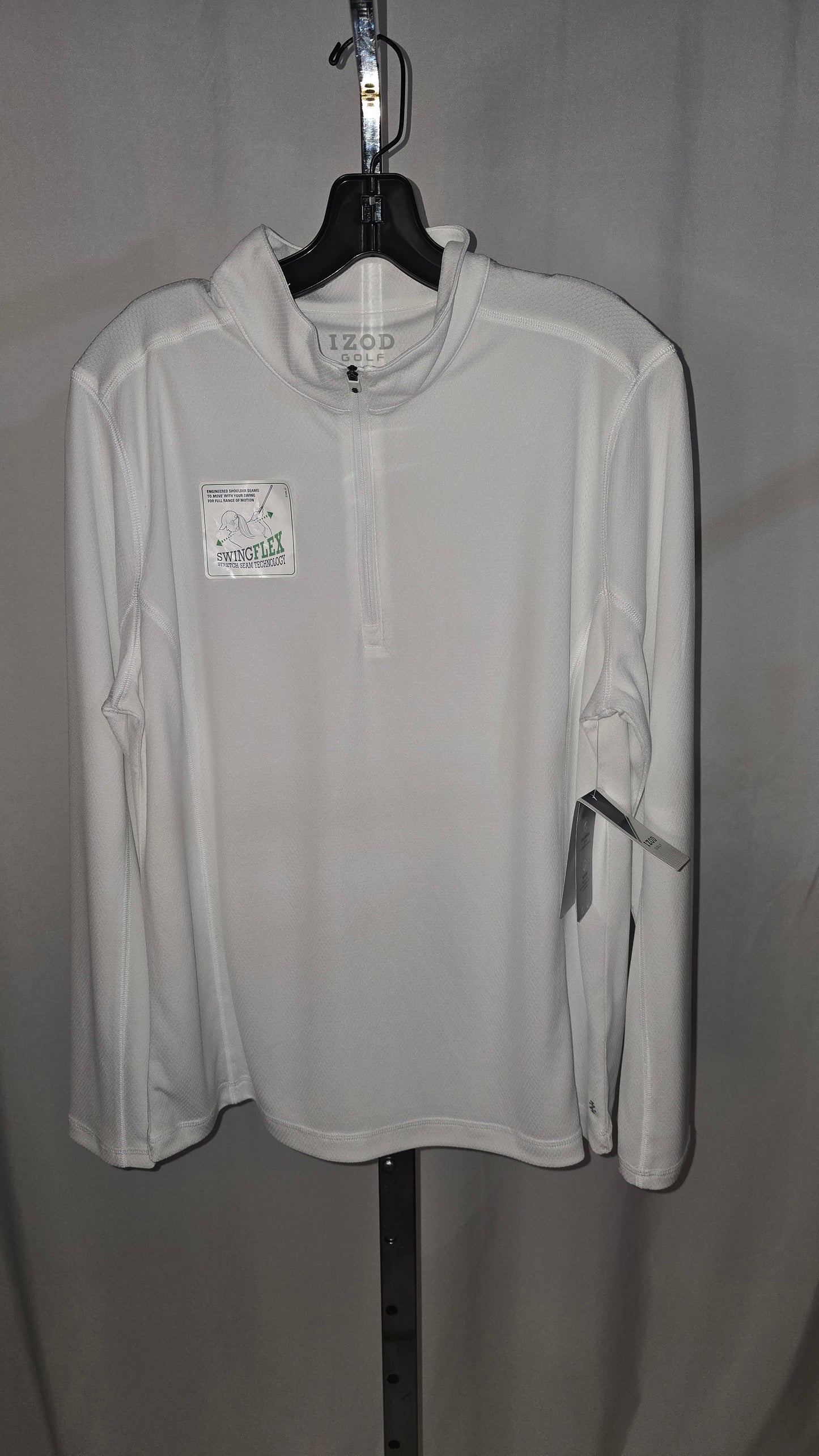 Izod golf, swing flex technology quarter zip long sleeve shirt, size XL - NWT