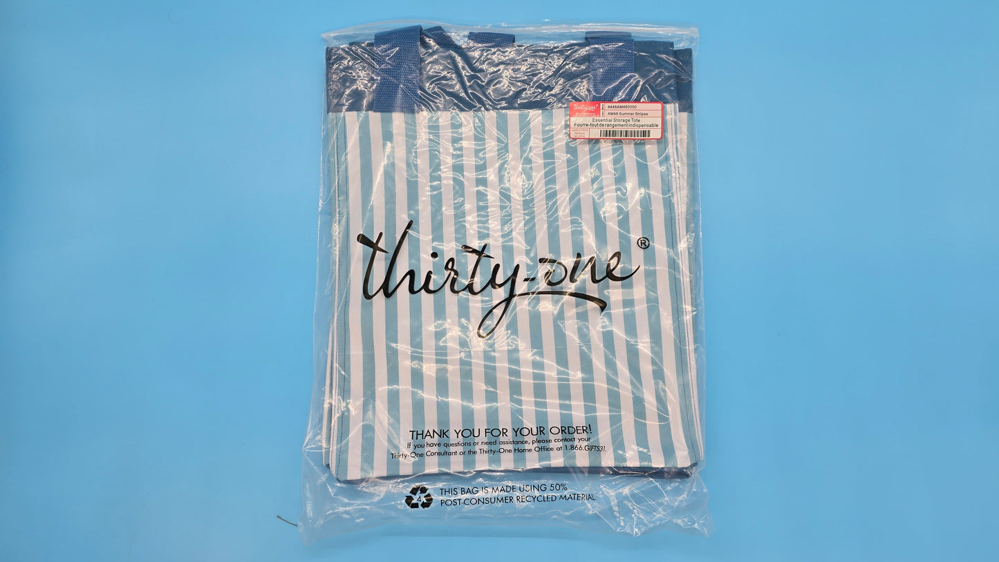 Thirty-One Gifts Essential Storage Tote *Summer Stripes*
