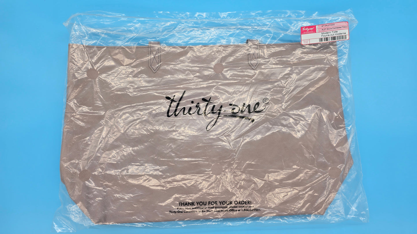 Thirty-One Gifts Modern Tote *Stone Distressed Pebble*