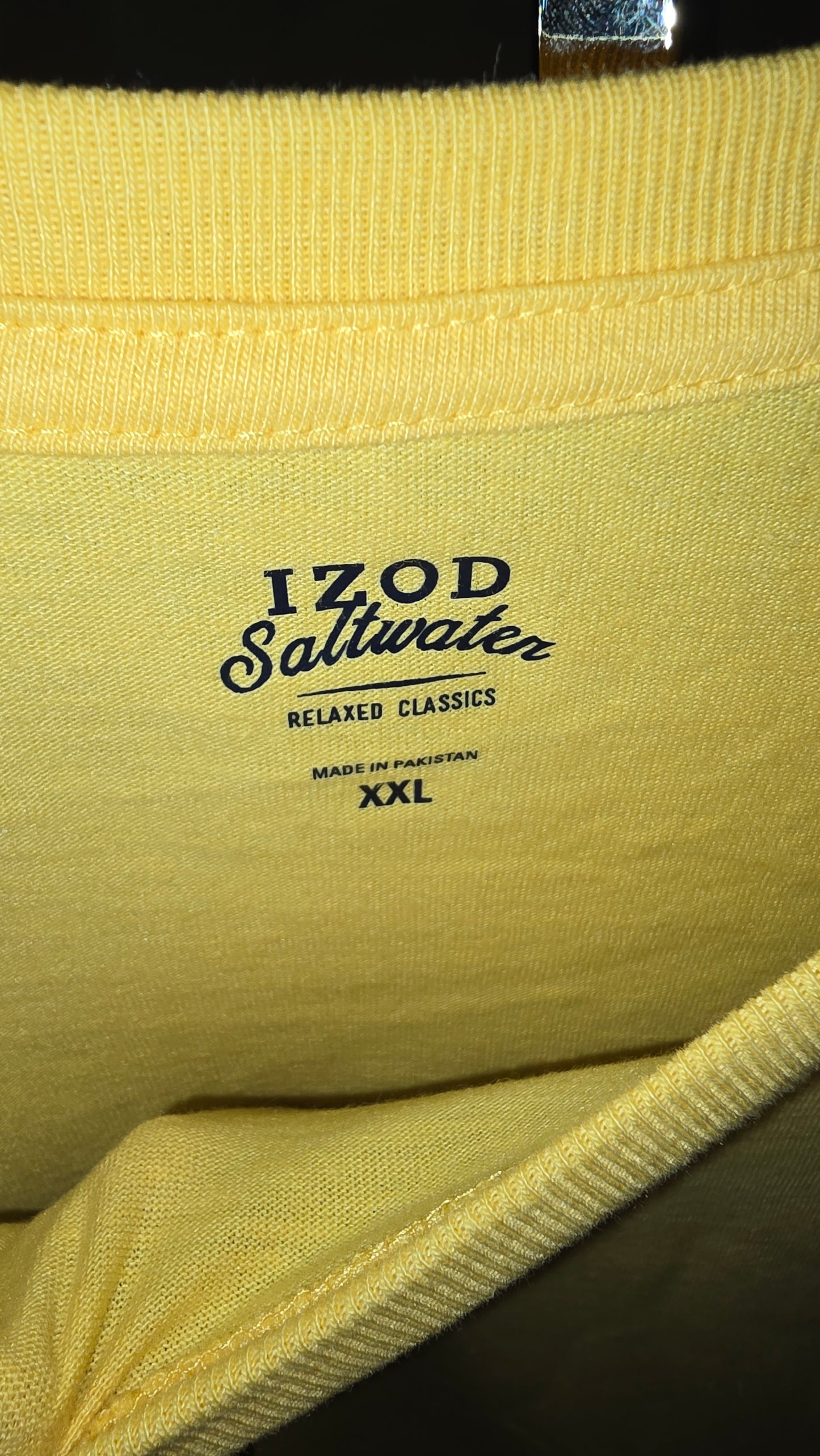 Izod saltwater relaxed classics t-shirt, light yellow, size XXL