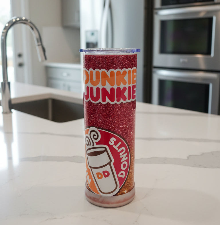 Dunkie Junkie "Mother Runs on Dunkin" 20oz Skinny Tumbler
