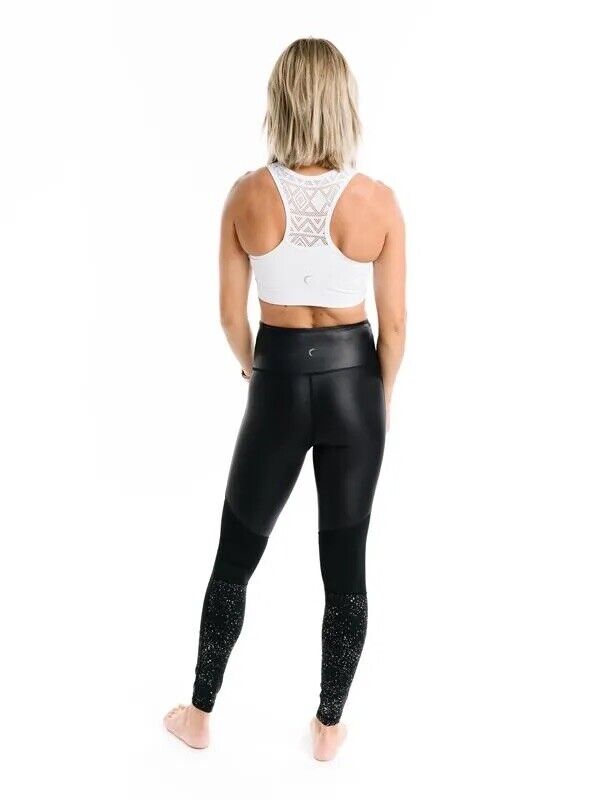 Zyia Active ~  Black Reflective Metallic Light n Tight Hi-Rise Leggings