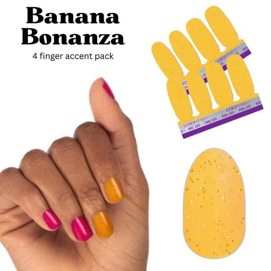 Color Street Nail Polish Strips – Banana Bonanza Accent 4-Pack
