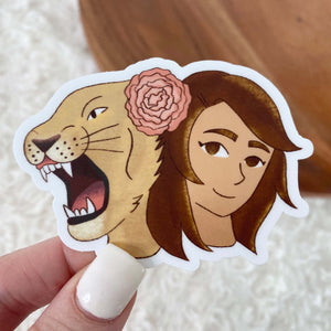 Hear Us Roar - Girl And Lion Sticker