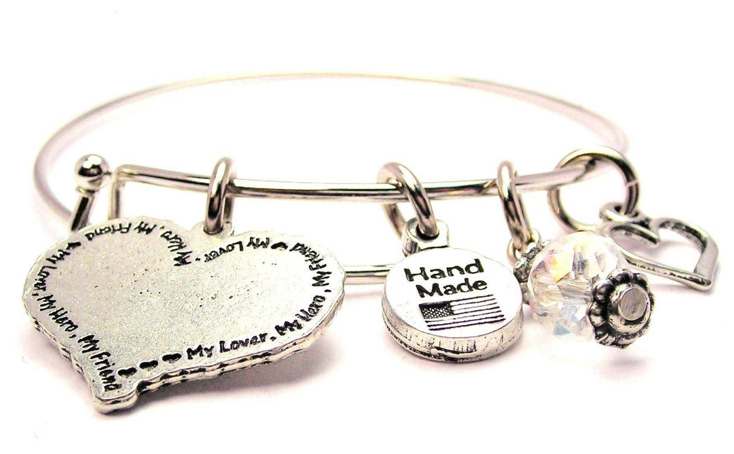 My Lover, My Hero, My Friend Expandable Bangle Military Wife
