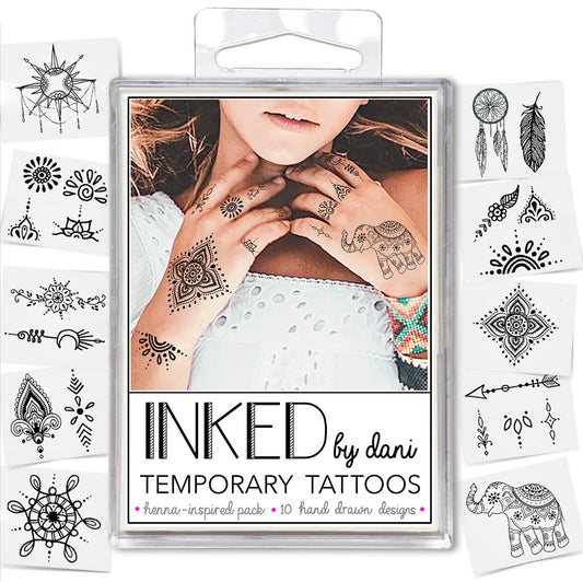 Henna-Inspired  Temporary Tattoo Pack