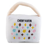 White Chewy Vuiton Purses Squeaker Dog Toy