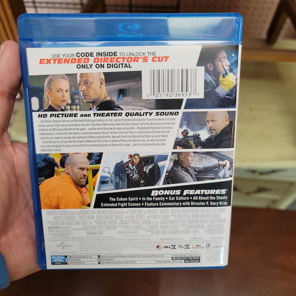 F8 the fate of the furious Blu-ray + dvd USED