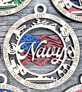 Customizable Navy/Military Ornament