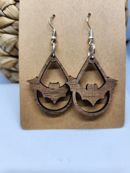 Halloween Earrings *Bats* Teardrop Design