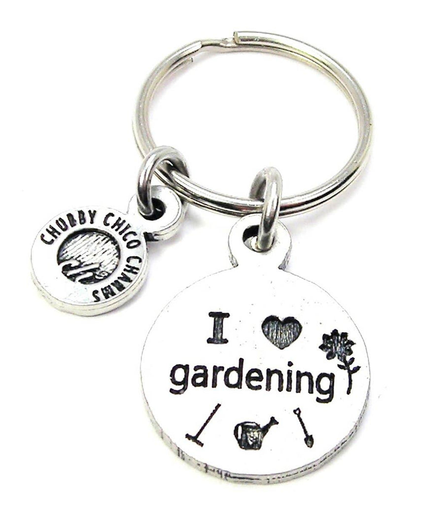 I Love Gardening Key Chain Hobbies Spring Flowers Garden