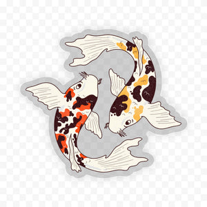 Koi fish yin & yang clear sticker