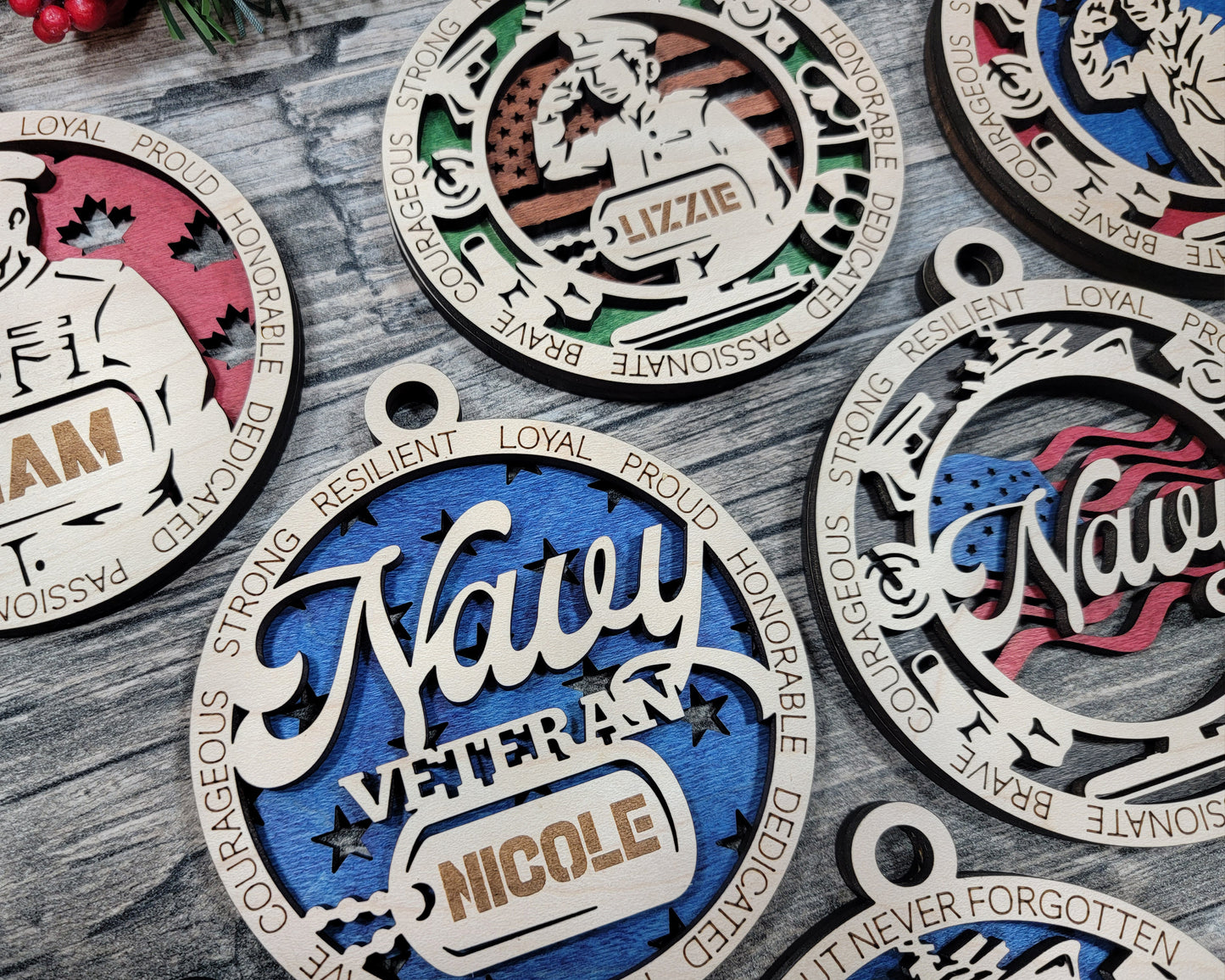 Customizable Navy/Military Ornament
