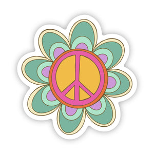 Retro Peace Flower Sticker